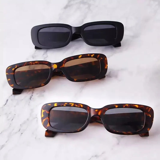 Retro Square Sunglasses for Women - Vintage Style, Small Rectangle Sun Glasses for Travel, Oculos Lunette De Soleil Femm